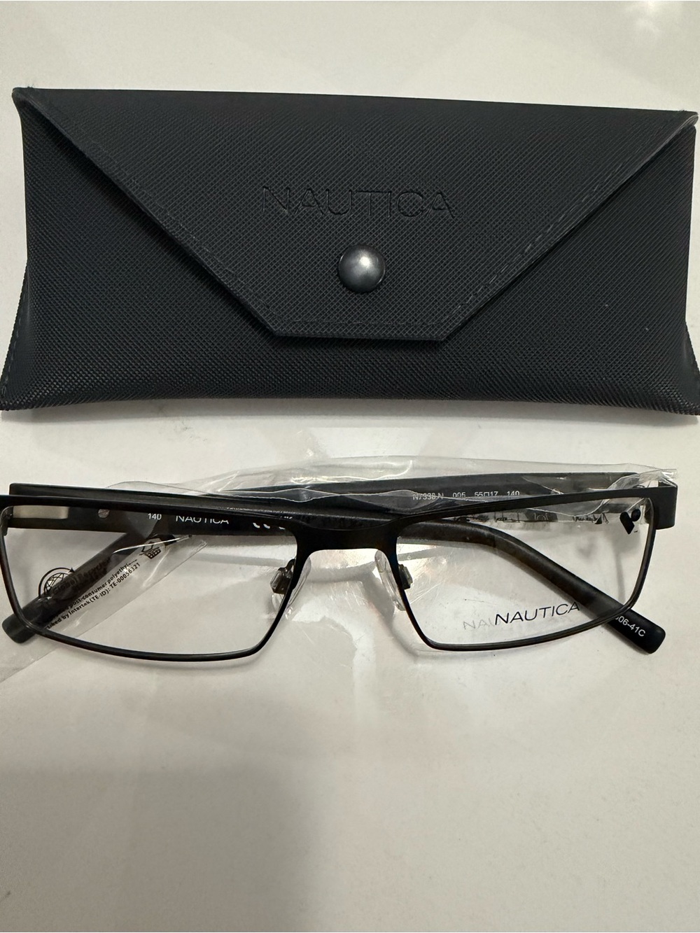 Nautica Men's Black Eyeglass Frame with Matching Black Case